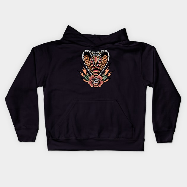 snake and rose tattoo Kids Hoodie by donipacoceng